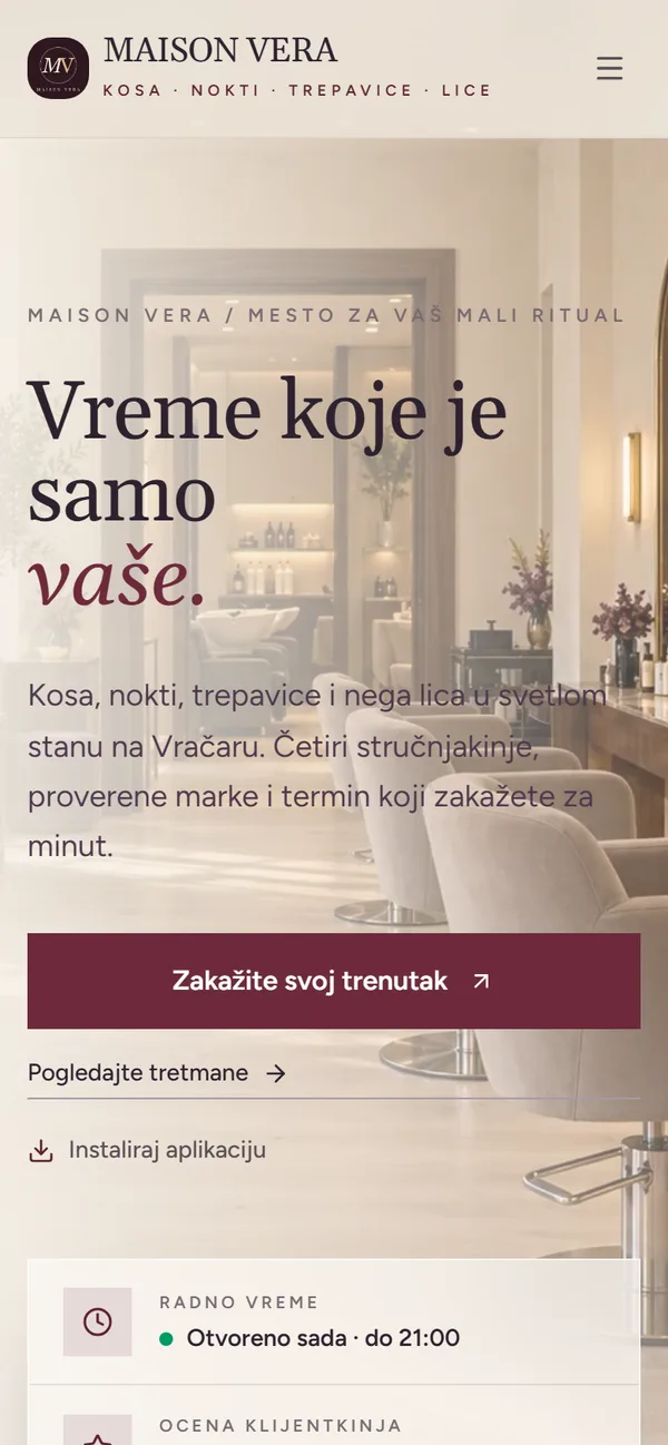 Sajt salona na telefonu